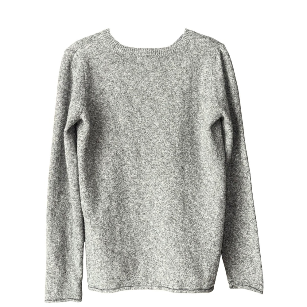 Pinque Grey Marl Crewneck Sweater Long Sleeve Knit Pullover Heathered Grey Small